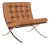 Mid Century Brown Leather Barcelona Chair by Mies Van Der Rohe for Knoll, 1983 For Sale
