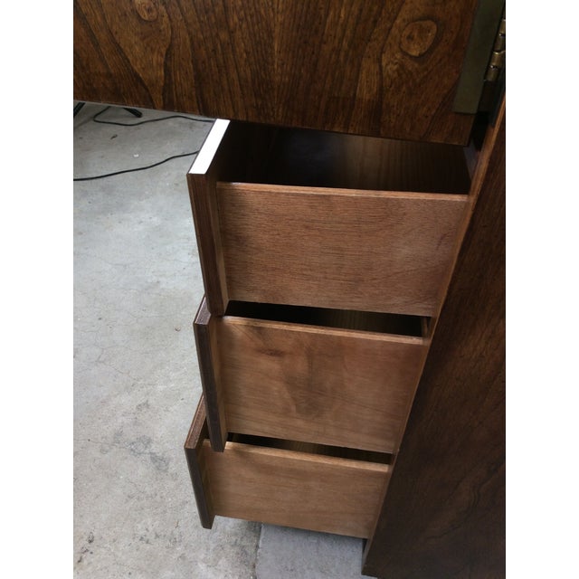 Vintage Campaign Style Armoire With Five Drawers For Sale - Image 16 of 17