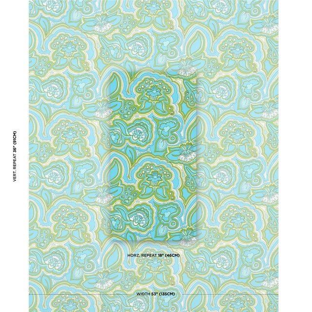 Created by Trina Turk, Morning Sunrise Print Indoor/Outdoor fabric is a fashion-inspired abstract floral with a groovy...