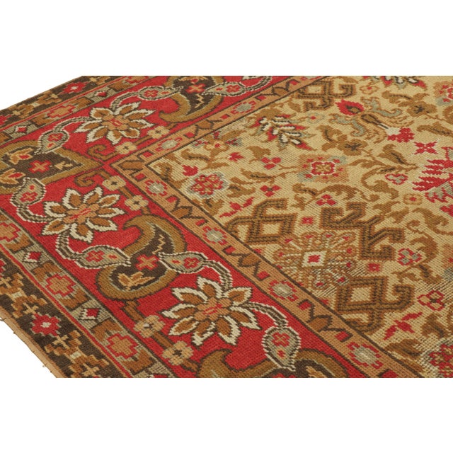 Oversized Vintage Donegal Rug in Gold and Red With Floral Patterns - Rug & Kilim For Sale In New York - Image 6 of 9