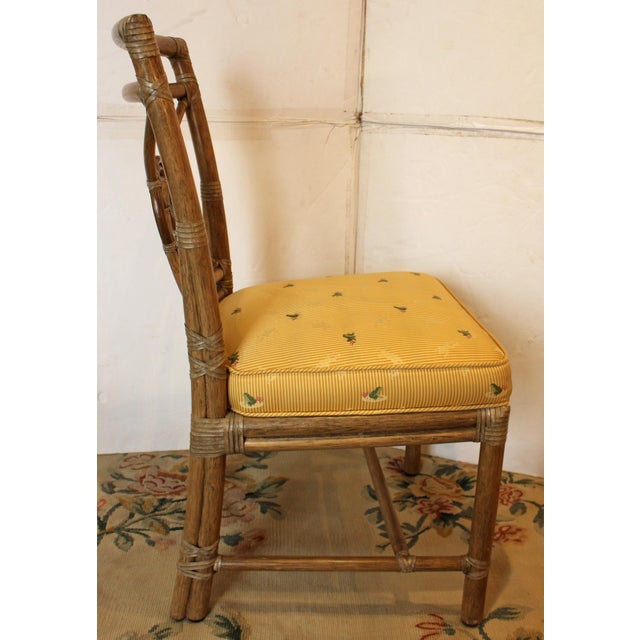 Wood Late 20th Century McGuire Dining Set With Four “Target” Back Chairs For Sale - Image 7 of 11