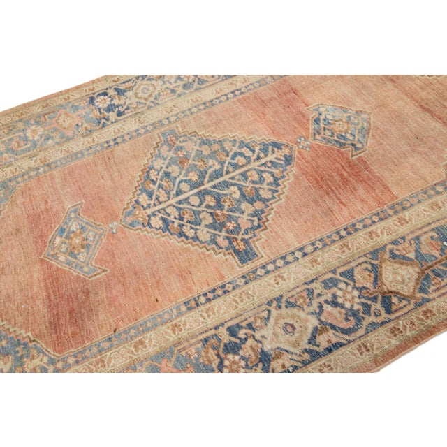 1900's Room-Sized Wool Rug Rustic Antique Bidjar Design With Medallion Motif For Sale - Image 4 of 9