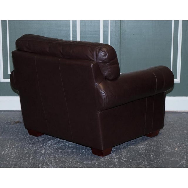 Large Brown Leather Armchairs, Set of 2 For Sale - Image 18 of 18