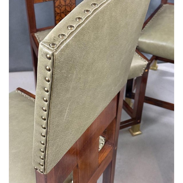 Vienna Secession Art Nouveau Chairs with Inlay, 1900s, Set of 4 For Sale - Image 12 of 13