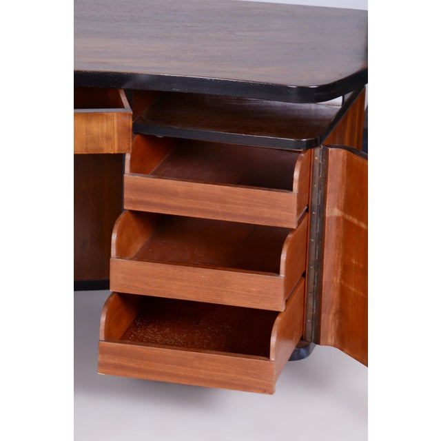Art Deco Writing Desk in Walnut by J. Divíšek, Czech, 1930s For Sale - Image 6 of 18