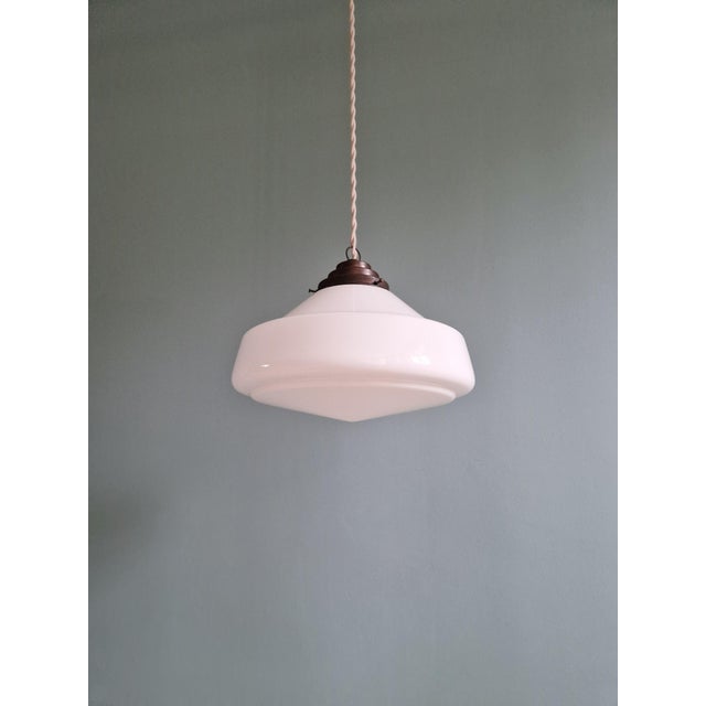 Art Deco Phililite Series Pendant Light in White Opaline Glass from Philips, 1930s For Sale - Image 12 of 14