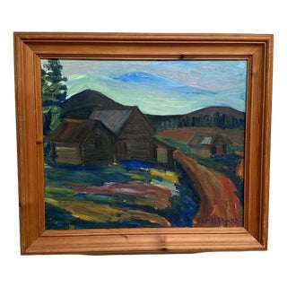 Kersti Flyckt, Mountain Landscape, 1960s, Oil on Panel, Framed For Sale