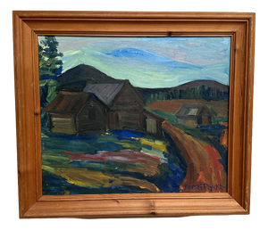 Kersti Flyckt, Mountain Landscape, 1960s, Oil on Panel, Framed