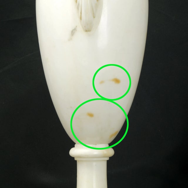 Alabaster Italian Alabaster Marble Lamp Neoclassic Amphora Shape Circa 1920 For Sale - Image 8 of 10