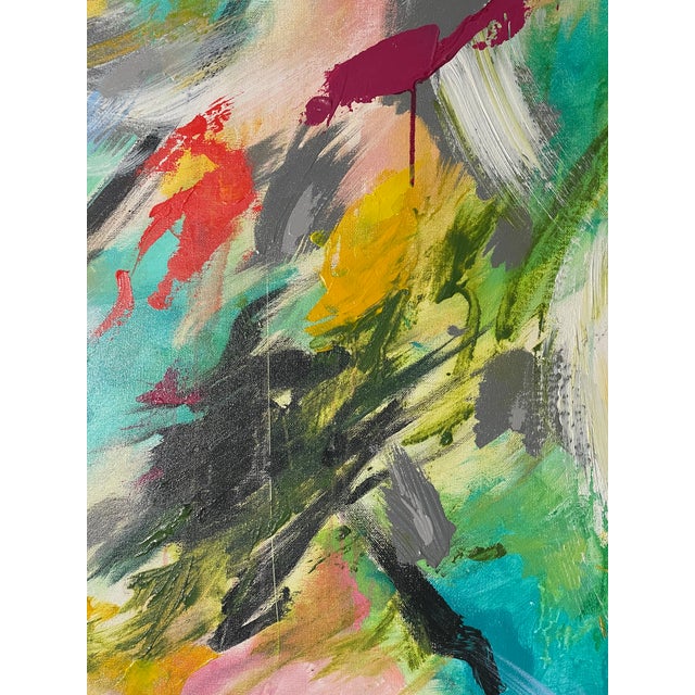 Large Abstract Modern Painting on Canvas For Sale - Image 4 of 12