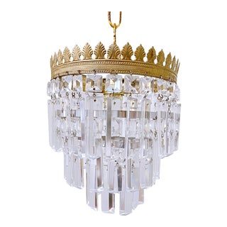 Vintage Italian Upside Down Layered Cake Rim Chandelier For Sale