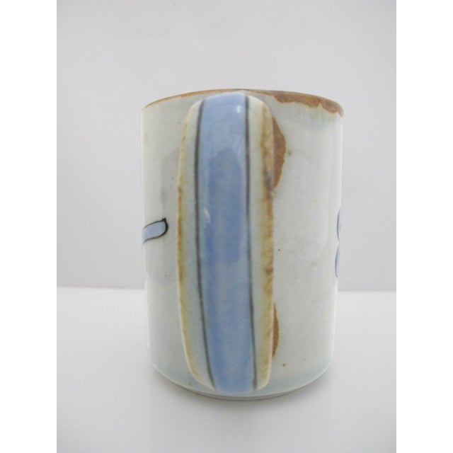 Ken Edwards El Palomar Blue Bird Flowers Mexican Tonala Folk Art Coffee Cup Pair For Sale - Image 10 of 14