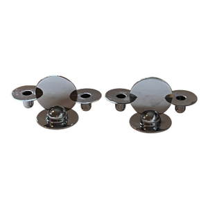 1930s Art Deco Chase Chrome Disc-Shaped Candle Holders - Designed by the Gerths