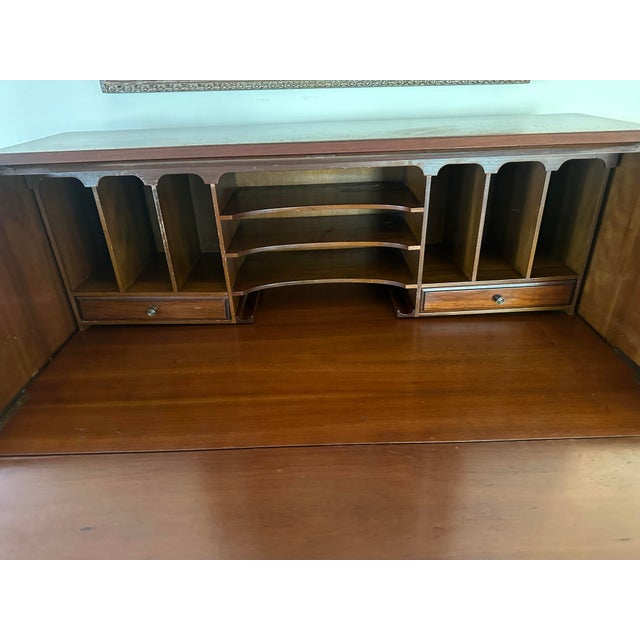 Martin Maddox 1950s Maddox Slant-Front Secretary Desk With Drawers For Sale - Image 4 of 12