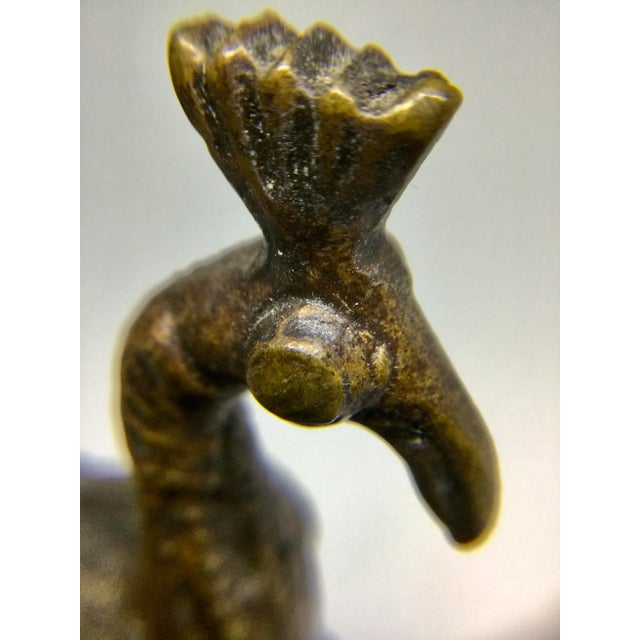 Antique Solid Bronze Tibet Bird Cover Wine Pot For Sale - Image 9 of 11