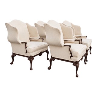 Vintage Harden Furniture Normandie Wing Chairs, Set of 4 For Sale