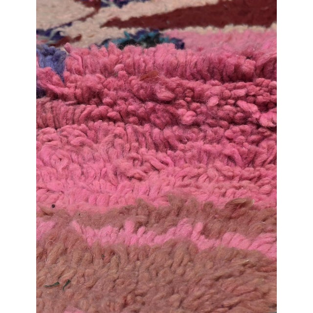 Abstract Pink Moroccan Wool Rug - 9 X 6.9 Ft For Sale In Cleveland - Image 6 of 6