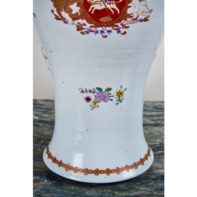 Chinese Fine circa 1915, Chinese Armorial Urns - A Pair For Sale - Image 3 of 8