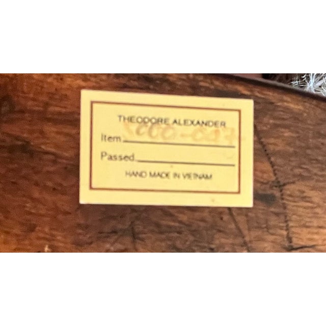 Theodore Alexander Hand-Carved Vintage Wooden Drum Book Table For Sale - Image 10 of 14