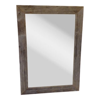 Vintage Weathered Wood Barnboard Mirror For Sale