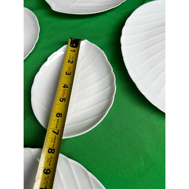 1970s Collection of Milk Glass Leaf Design Serving Dishes- Set of 14 For Sale - Image 4 of 12