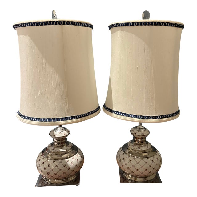 Vintage Mangani Porcellane Lamps - Set of 2 For Sale