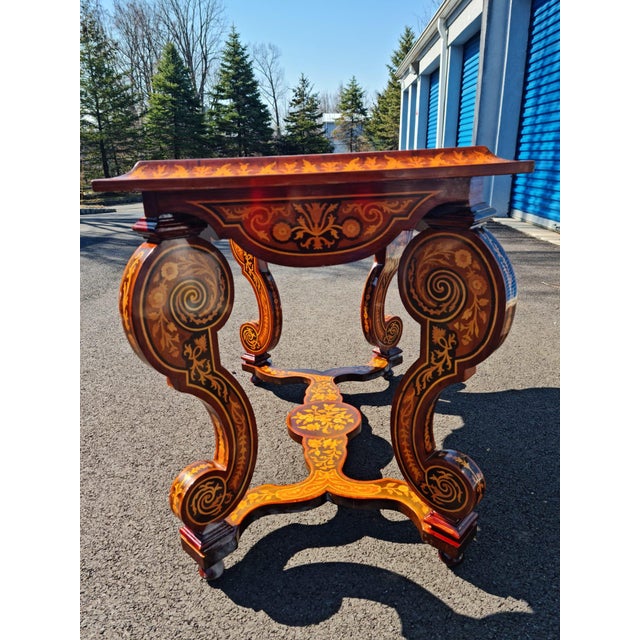 French Style Coffe/Tea Side/Center Table/Desk With Scrolled Legs For Sale - Image 10 of 13