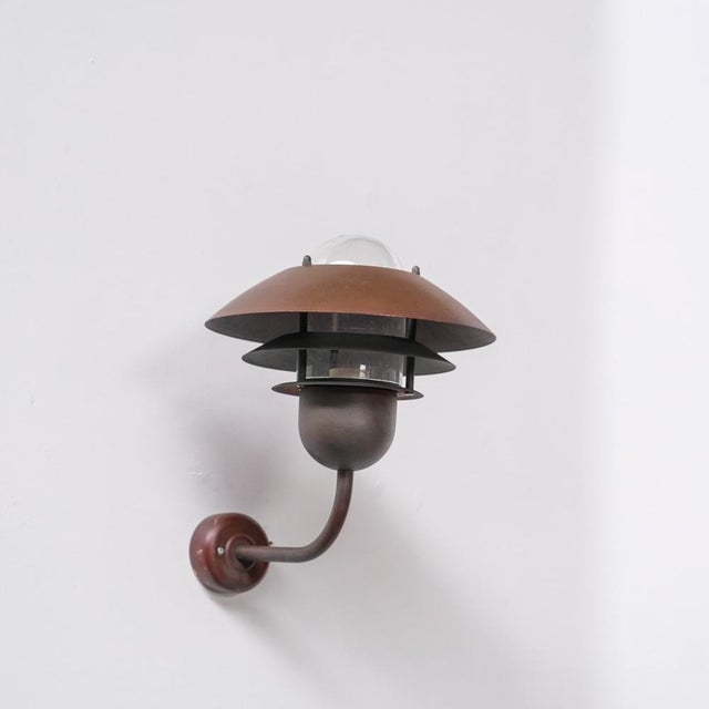 Danish Copper and Glass Wall Light For Sale - Image 4 of 7