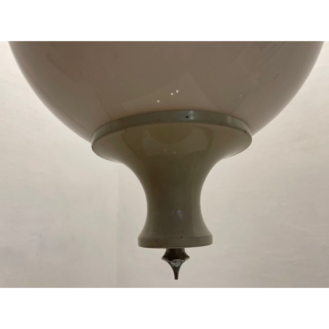 Space Age Pendant Lights in White Opaline Glass, Italy, 1970s, Set of 3 For Sale - Image 3 of 13