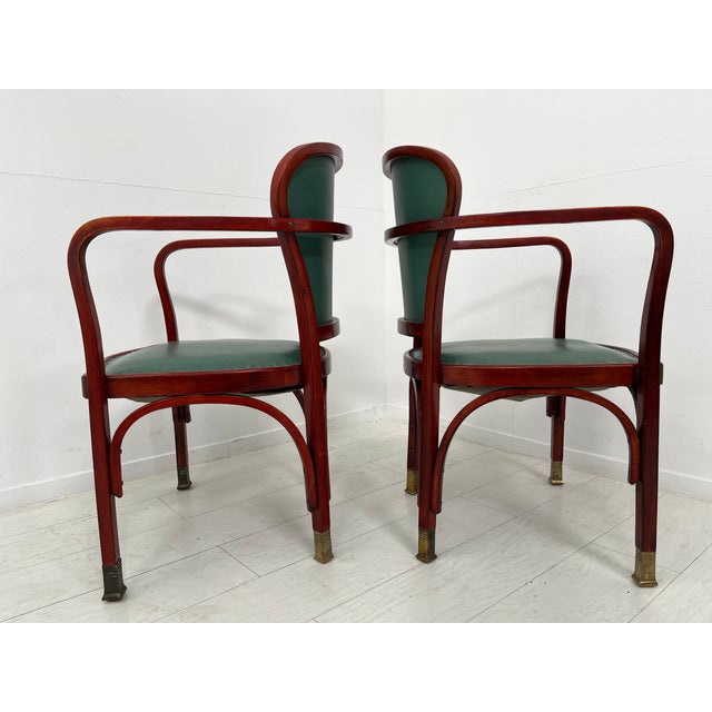 Vienna Secession Chairs and Armchairs by Gustav Siegel for Jacob & Josef Kohn, 1890s, Set of 6 For Sale - Image 15 of 18