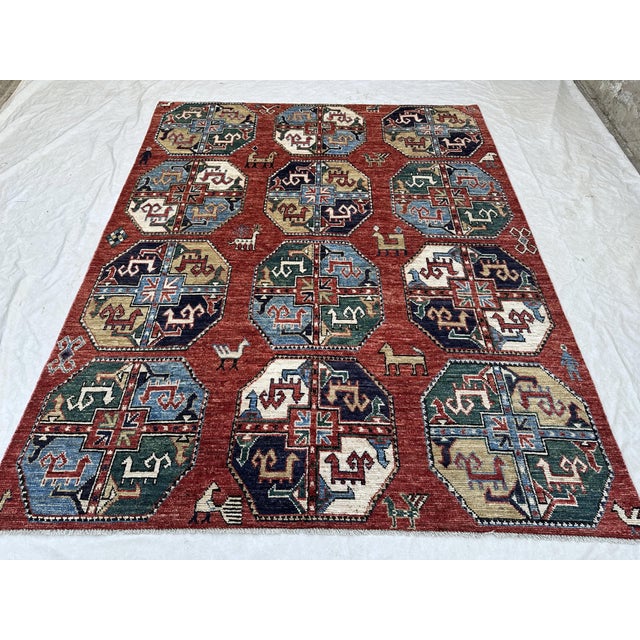 2000 - 2009 7.10x9.9 Ersari Turkmen Design Carpet For Sale - Image 5 of 11