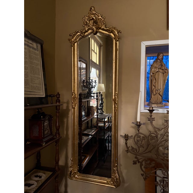 Wood High Gilded Crested Mirror For Sale - Image 7 of 8