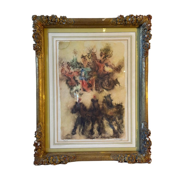 Mid 20th Century "Acrobats" Expressionist Figurative Limited Edition Lithograph by Chaim Gross, Framed For Sale - Image 13 of 13