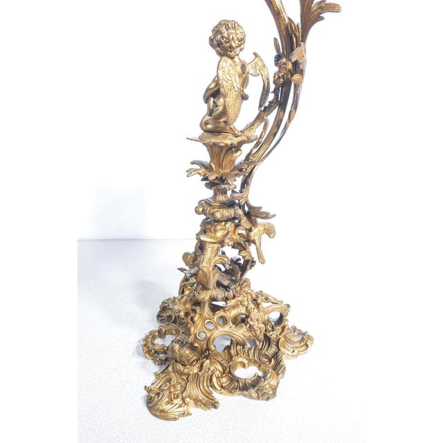 Napoleon III Gilded Bronze Candelabra, Set of 2 For Sale - Image 10 of 18