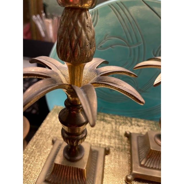 Mid Century Modern Brass Pineapple Compote & Candlesticks For Sale In Sacramento - Image 6 of 15