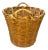 Vintage Natural Woven Wicker Laundry Basket For Sale