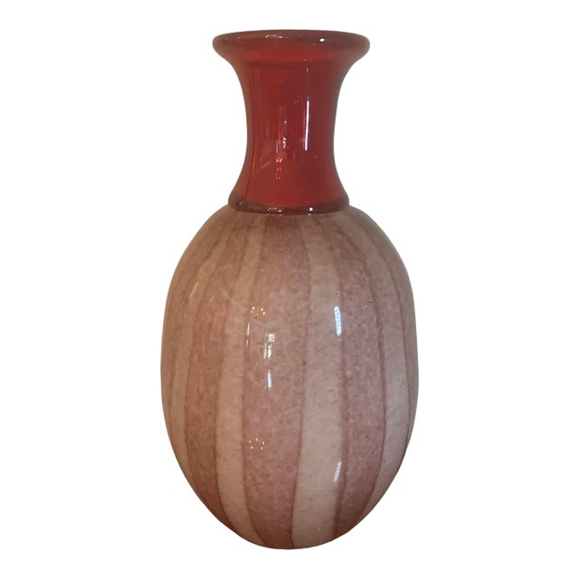 Large 1960s Studio Art Glass Vase For Sale