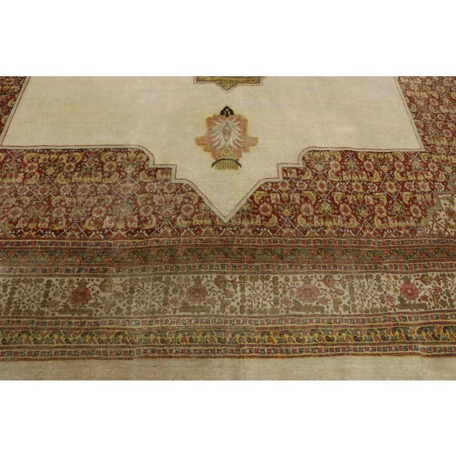 Early 20th Century Antique Persian Tabriz Rug - 10'09 X 14'3 For Sale - Image 5 of 10