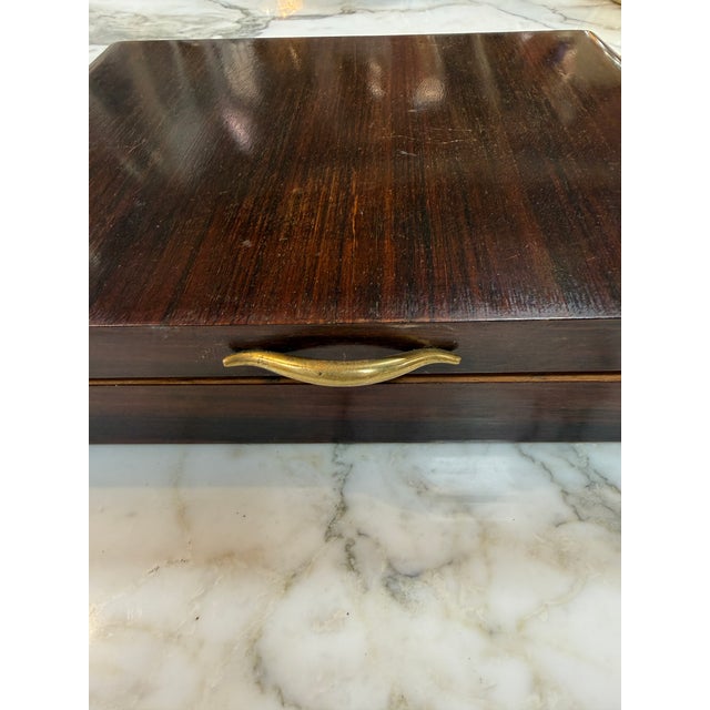 Brown Vintage Wooden Desktop Organizer / Box For Sale - Image 8 of 10