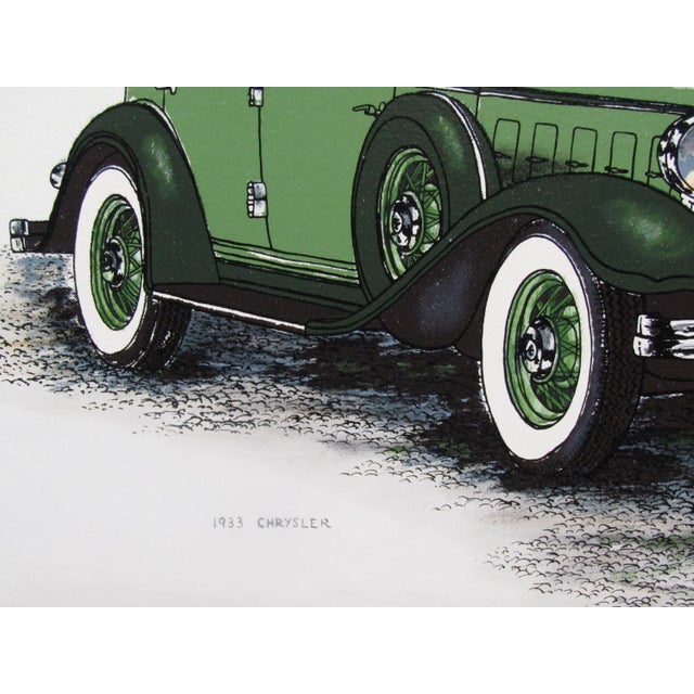 Wood Carrington Collection Serigraph Oil Painting on Canvas, 1933 Chrysler, Framed For Sale - Image 7 of 9
