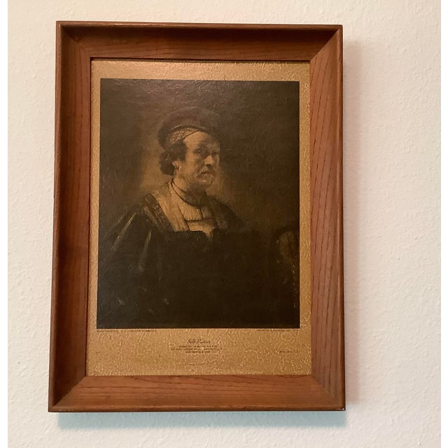Brown Early 20th Century Framed Portrait Print of Rembrant Harmenez Van Rijn For Sale - Image 8 of 8