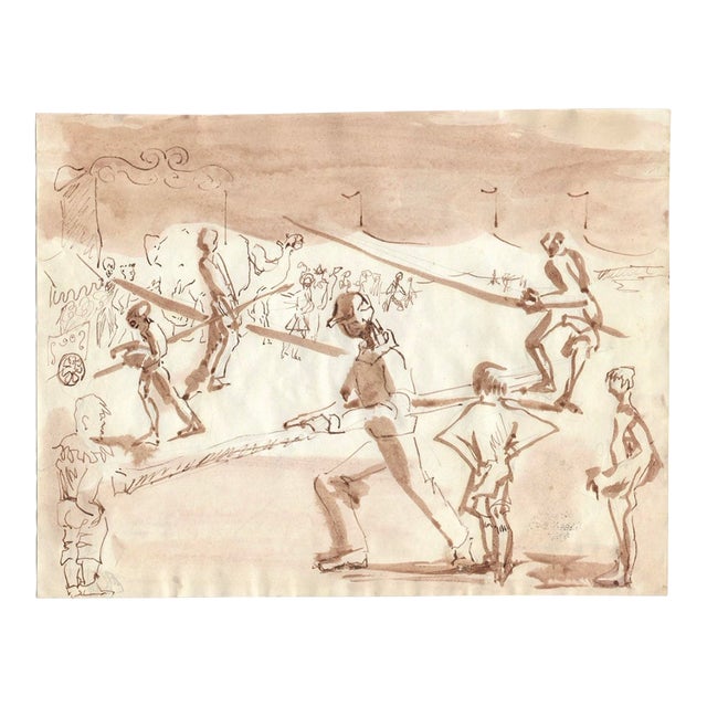 1955 Marianna Van Rossen Hoogendyk Circus Watercolor For Sale