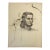 Antique Art Nouveau Portrait Study of a Woman With Cherry Blossoms (Charcoal on Woven Paper) For Sale
