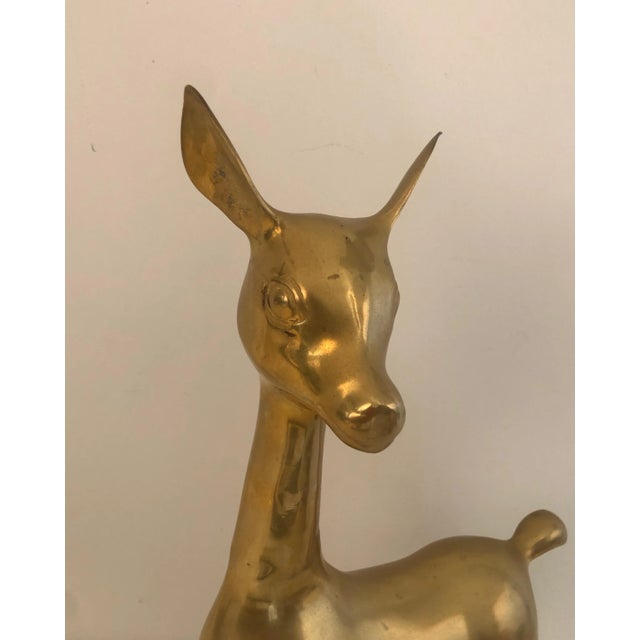 Brass Doe Sculpture, French, Circa 1970 For Sale - Image 4 of 11
