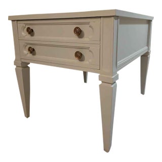 Late 20th Century One-of-a-Kind Hand-Refinished Bassett White Nightstand For Sale