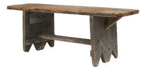 Industrial Grey Wooden Bench, France, 1890s