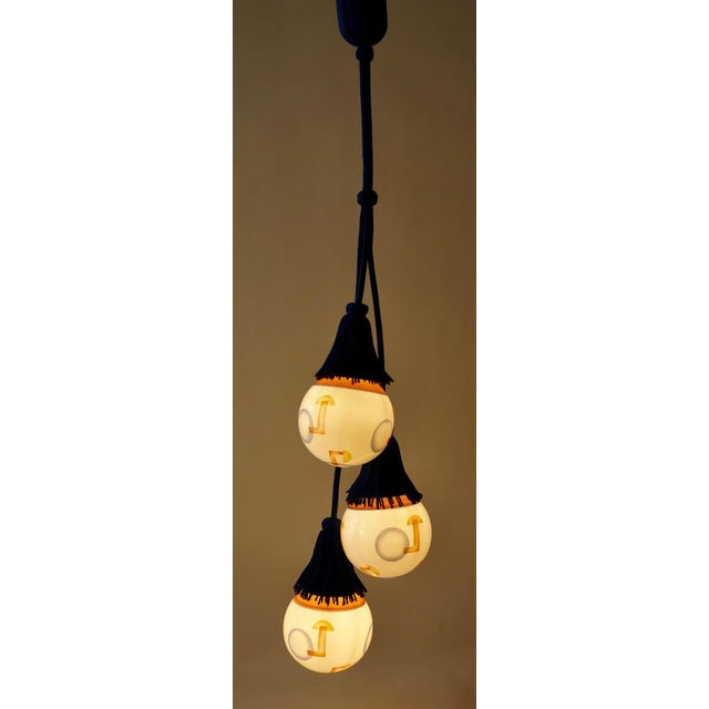 Pendant Light with Three Glass Balls, 1925 For Sale - Image 9 of 14