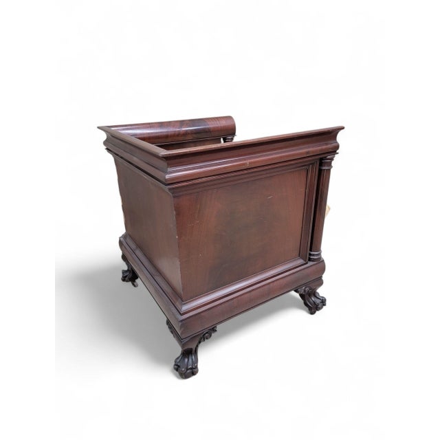 Antique English Colonial Mahogany Cube Chair For Sale - Image 9 of 9