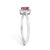 Early 21st Century 10K White Gold 5X3MM Oval Pink Tourmaline and Diamond Accent Halo Ring (I-J Color, I1-I2 Clarity) - Ring Size 5.5 For Sale - Image 5 of 7