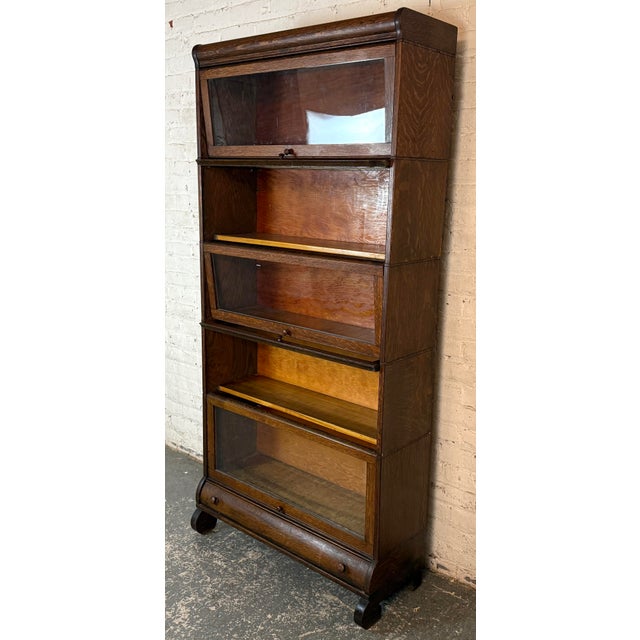 1920s Five Piece Antique Lundstrum Barrister Bookcase For Sale - Image 5 of 16